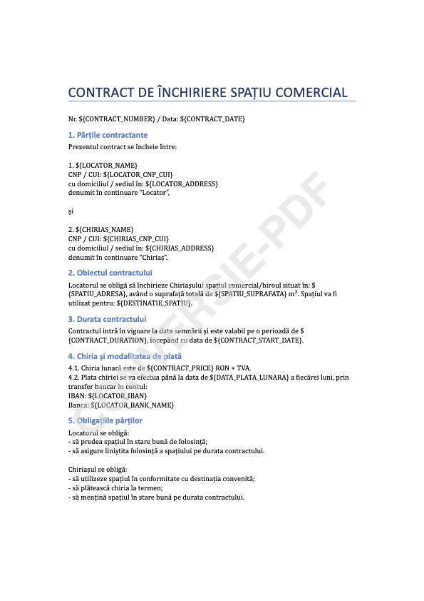 Commercial Lease Contract